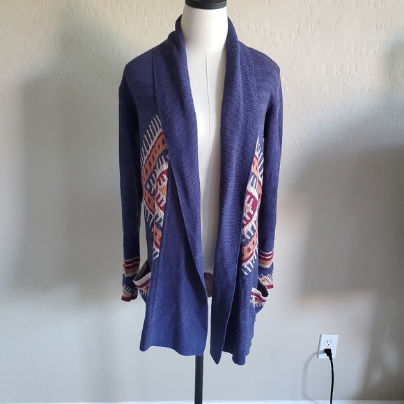 Billabong Aztec Cardigan Sweater Small 